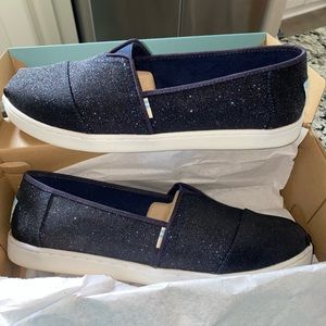Brand new Toms blue sparkle